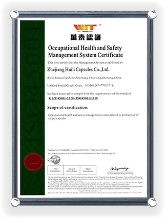 Zertifikat für das Arbeitsschutzmanagementsystem